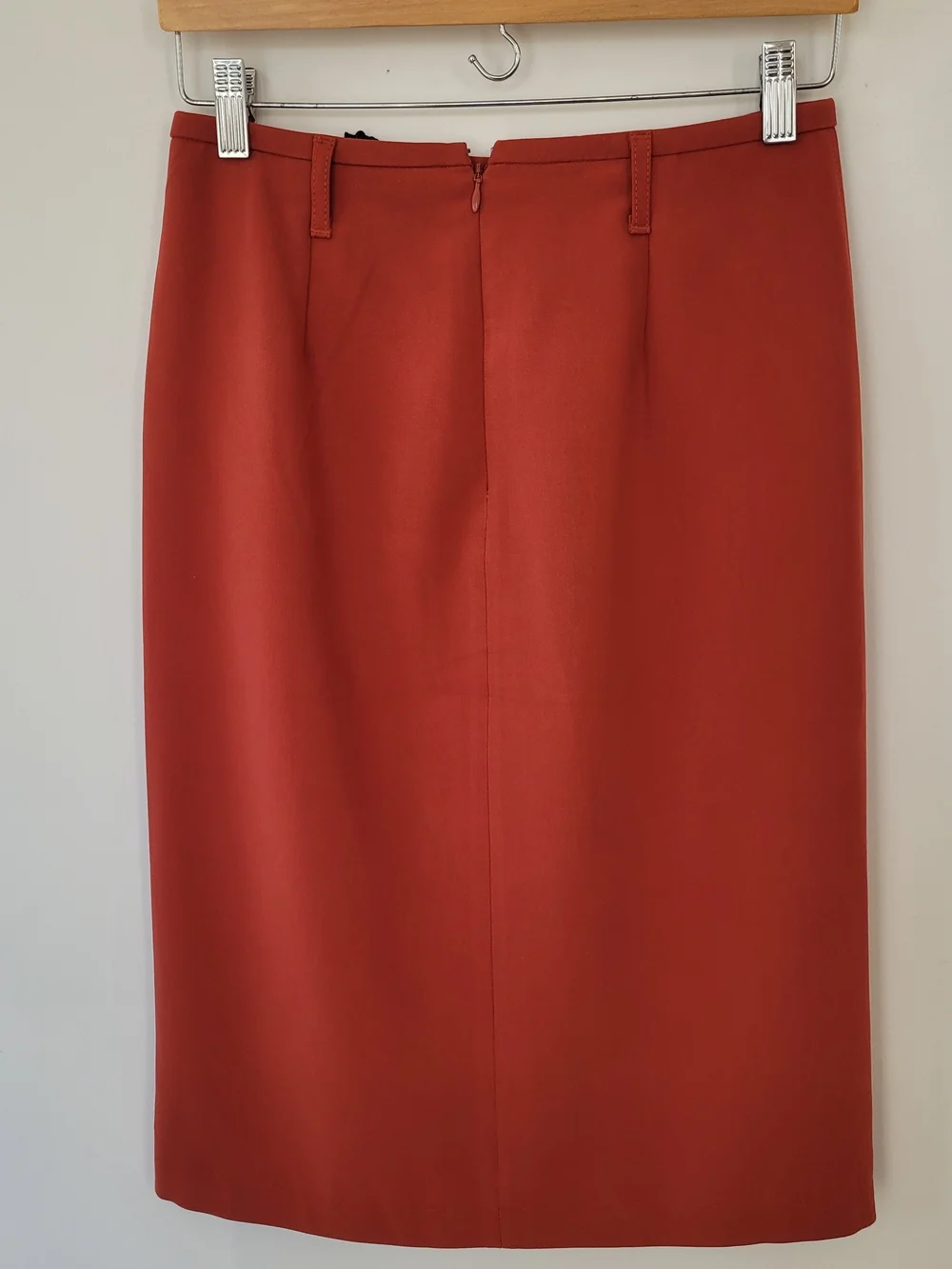 J. Crew Rust-Red Pencil Skirt with Front Slit